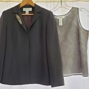 Jones NY Slate Gray Jacket and Gray Paisley Tank